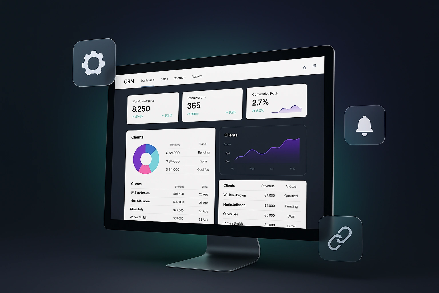 Développement CRM sur-mesure – Tableau de bord d’entreprise PitshuCom