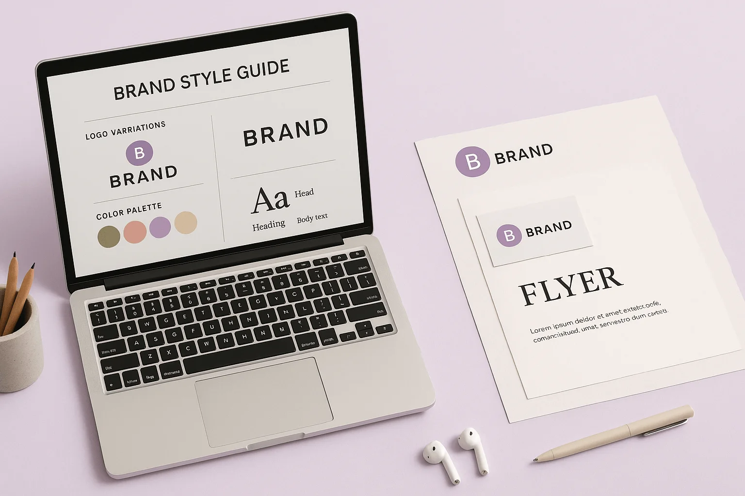 Création d’identité visuelle – branding, réseaux sociaux et supports personnalisés