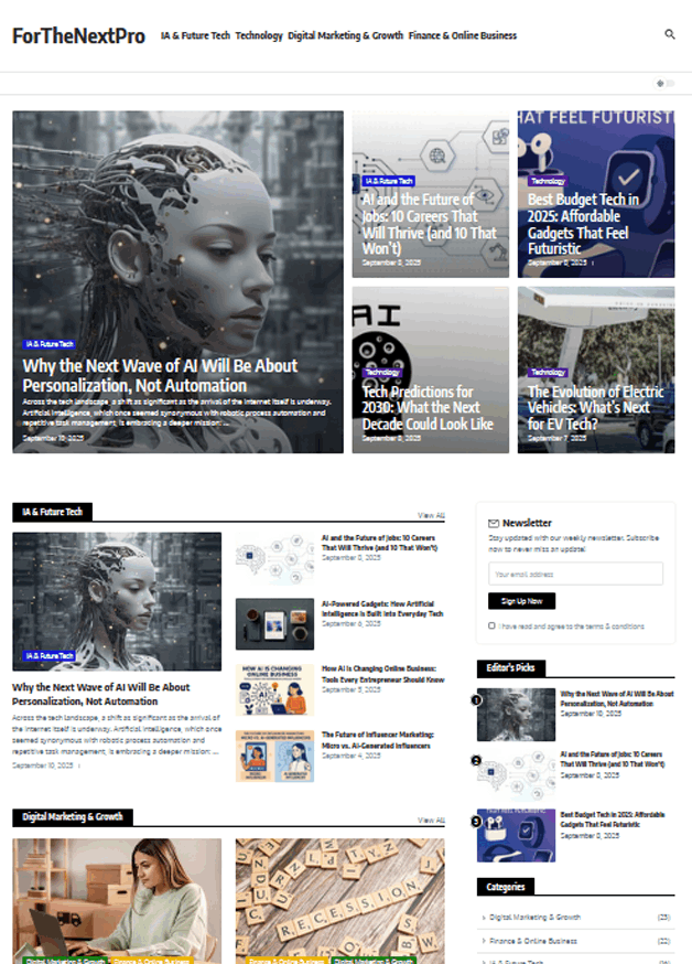 Exemple de blog d’actualité avec CMS WordPress