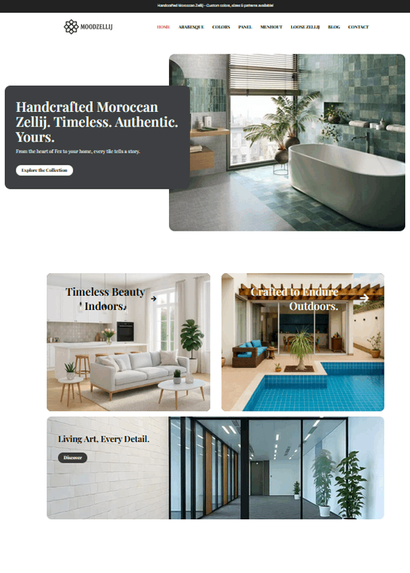 Site vitrine Moodzellij – Design professionnel réalisé par PitshuCom